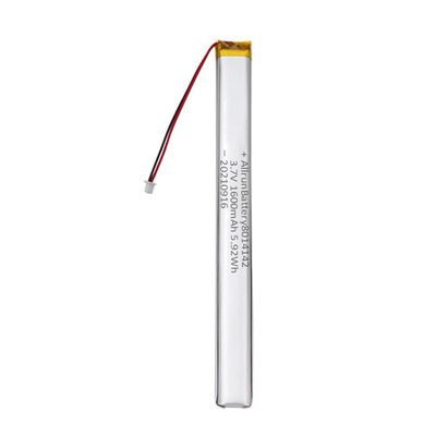 آمنة 3.7V 1600mAh مخصص بطارية LiPo بطاريات ليثيوم بوليمر ضيقة للغاية للمسجلات الصوتية