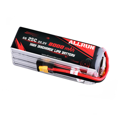 25C 6S 8000mAh بطارية LiPo عالية معدل C 22.2V حزمة بطارية LiPo