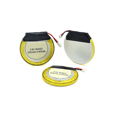 225mAh 3.8 V Li Polymer Battery Round / LiPo Battery لسماعات البلوتوث