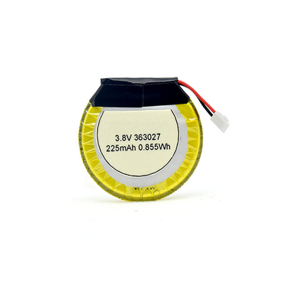 225mAh 3.8 V Li Polymer Battery Round / LiPo Battery لسماعات البلوتوث