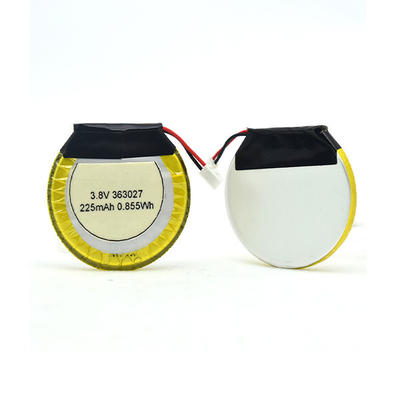 225mAh 3.8 V Li Polymer Battery Round / LiPo Battery لسماعات البلوتوث