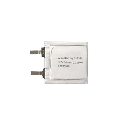 3.7V 30mAh بطارية LiPo 1mm رقيقة جدا خلية بطارية ليثيوم بوليمر 012323