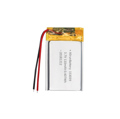 3.7V 110mAh بطارية LiPo / بطاريات ليثيوم بوليمر رفيعة جدًا قابلة لإعادة الشحن