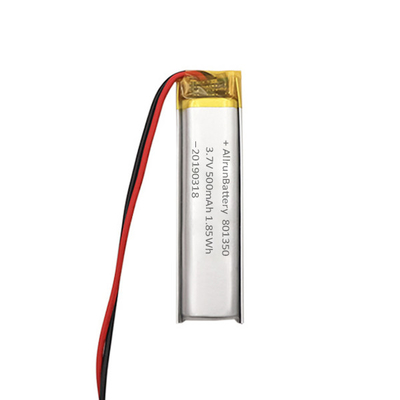3.7V 500mAh 801350 مخصص بطارية ليثيوم أيون ضيقة للغاية لأقلام القراءة