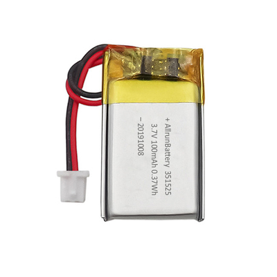0.37Wh 3.7V 100mAh Mini LiPo بطارية قابلة لإعادة الشحن حسب الطلب 351523