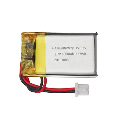 0.37Wh 3.7V 100mAh Mini LiPo بطارية قابلة لإعادة الشحن حسب الطلب 351523