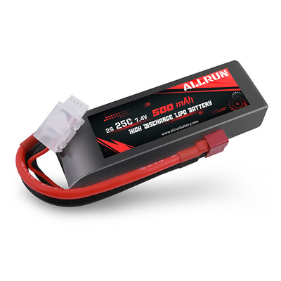 25C 2S 500mAh 7.4V حزمة بطارية LiPo عالية التفريغ لأدوات الطاقة