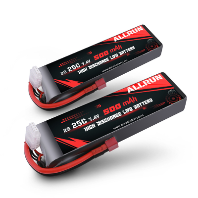 25C 2S 500mAh 7.4V حزمة بطارية LiPo عالية التفريغ لأدوات الطاقة