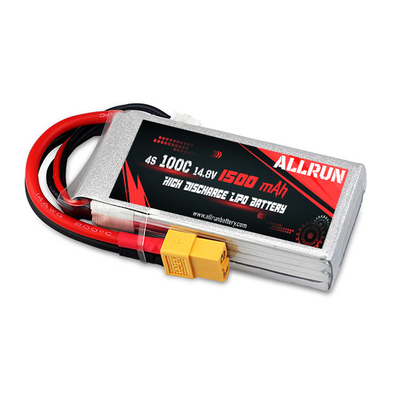 14.8V 4S 1500mAh بطارية LiPo 100C عالية معدل C حزمة بطارية LiPo