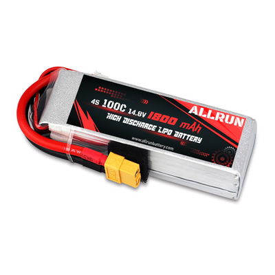 قابلة للشحن 100C 1800mAh 4S بطارية LiPo عالية معدل C 14.8V حزمة بطارية LiPo