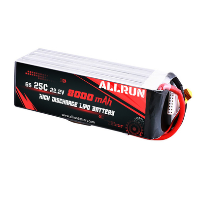 25C 6S 8000mAh بطارية LiPo عالية معدل C 22.2V حزمة بطارية LiPo