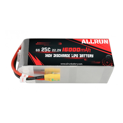 أدوات الطاقة حزمة بطارية LiPo عالية التفريغ 25C 22.2V 6S 16000mAh