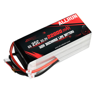 25C 6S 22000mAh بطارية ليبو 22.2 فولت عالية معدل C حزمة بطارية LiPo