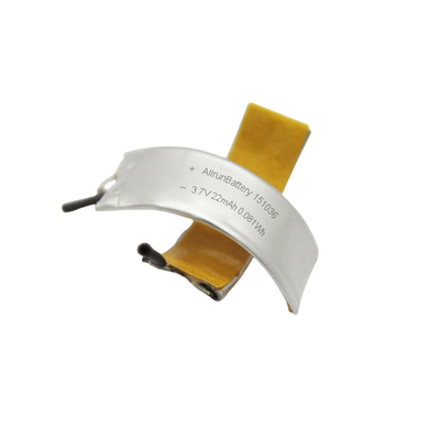 بطارية LiPo المنحنية الجديدة 22mAh 3.7V بطارية ليثيوم بوليمر خلية